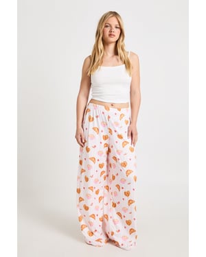 Petite Croissant & Stripe Cami and Trouser Set