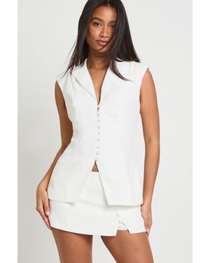 Button Detail Tailored Mini Skort