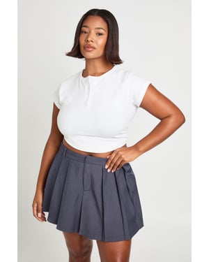 Plus Pleat Front Skort