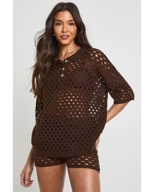 Crochet Oversized Knitted Beach Shirt and Short Set