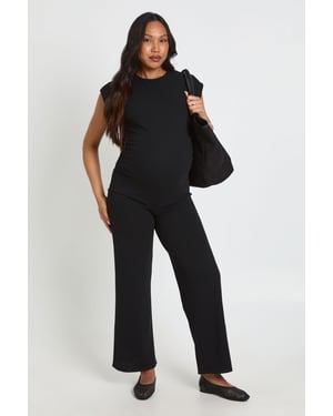 Maternity Ruched Waist Wide Leg Jumpsuit