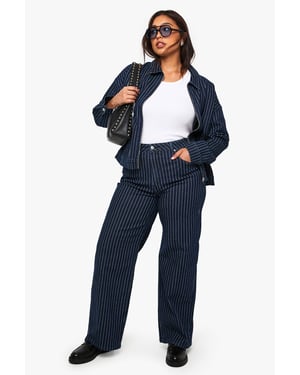 Plus Striped Wide Leg Jean