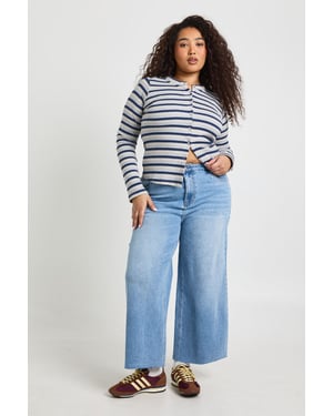 The Plus High Waist Cropped Wide Leg Jean