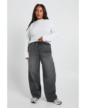 Plus Elasticated Waist Wide Leg Jean