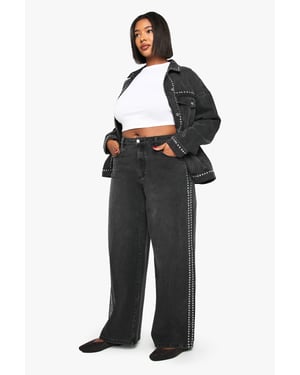 Plus Studded Wide Leg Jean