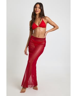Sheer Mesh Maxi Beach Skirt