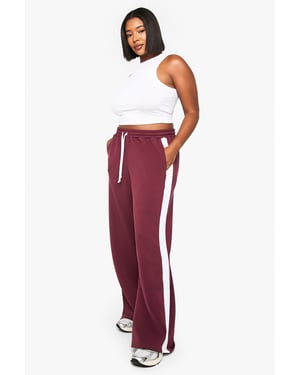 Plus Supersoft Contrast Stripe Wide Leg Trouser