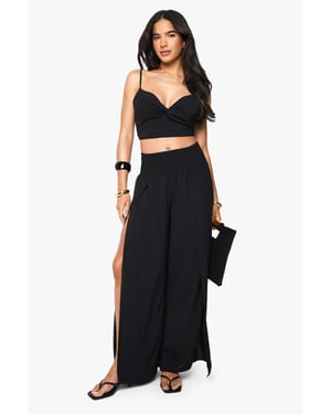 Knot Front Top and Wide Leg Trouser