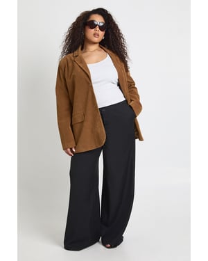 Plus Elasticated Waist Wide Leg Trouser
