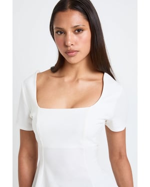 Scoop Neck Short Peplum Top