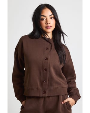 High Neck Fleece Cardigan