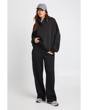 Funnel Neck Henley Sweatshirt