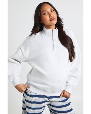 Maternity Oversized Half Zip Sweatshirt