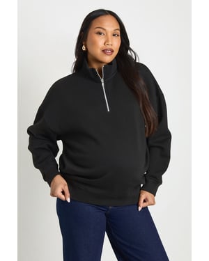 Maternity Oversized Half Zip Sweatshirt