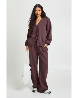 Tall Button Through Cardigan Sweatshirt And Straight Leg Jogger Tracksuit