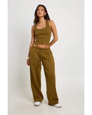 Ribber Racer Vest Top And Jogger Tracksuit