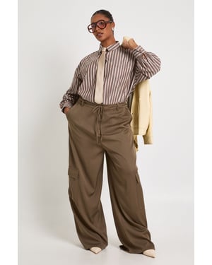 Plus Cotton Twill Cargo Trousers