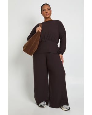 Plus Cinched Waist Long Sleeve Top and Trouser Co Ord