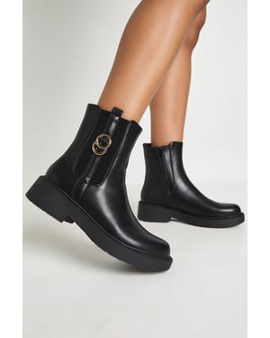 Buckle Detail Chunky Chelsea Boots