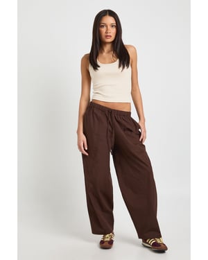 Poplin Drawcord Barrel Leg Poplin Trouser