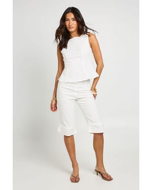 Woven Broderie Capri