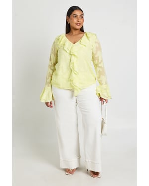 Plus Ruffle Burnout Blouse