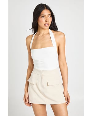 Tall Ruched Square Neck Halter Top