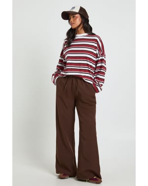 Petite Woven Elasticated Waist Straight Leg Trousers