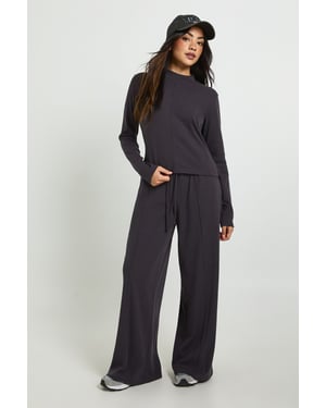 Rib Long Sleeve High Neck Tracksuit