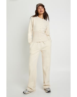Tall Deep Hem Popper Bomber Sweatshirt Tracksuit