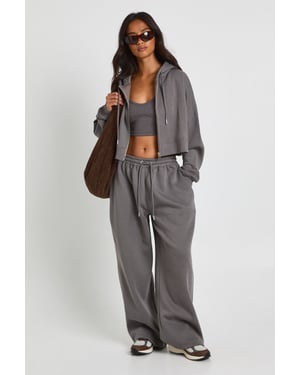 Petite Seam Detail Crop Top 3 Piece Hooded Tracksuit