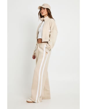 Contrast Striped Funnel Neck Tracksuit