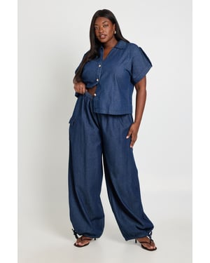 Plus Chambray Balloon Trouser