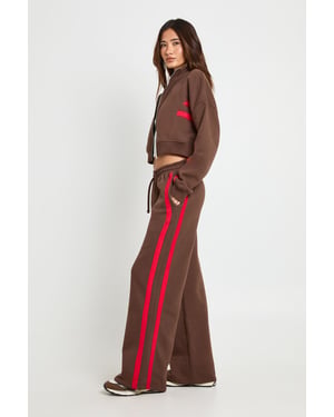 Contrast Striped Funnel Neck Tracksuit