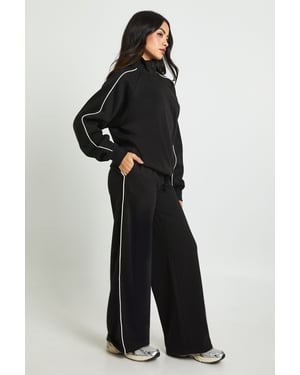 Half Zip Sweatshirt Piping Detail Tracksuit