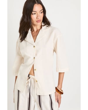 Short Sleeve Linen Look Shirt