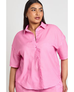 Plus Stripe Oversized Shirt