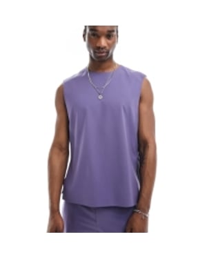 ASOS DESIGN ärmlös vävd topp i lila
