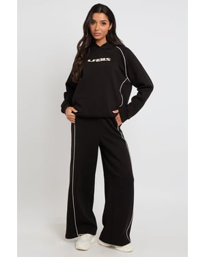 PIPED WIDE LEG JOGGERS