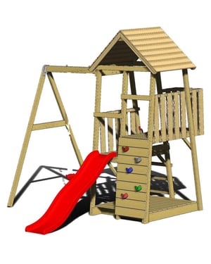 Wendi Toys Speelhuis panda met glijbaan wtj4 270x270x290 cm