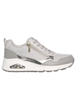 Skechers Uno metallic sliders