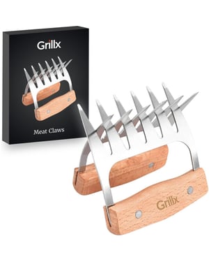GrillX Luxe vleesklauwen houten handvat meat claws vleesshredder -