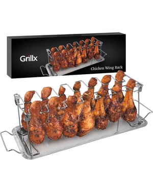 GrillX Kippenvleugelhouder kiphouder voor bbq & oven rvs kamado bbq