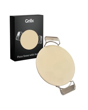 GrillX Pizzasteen met houder 30,5 cm diameter oven en bbq pizza steen -