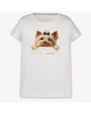 Monnalisa Meisjes t-shirt hondje wit