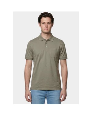 Bos Bright Blue Polo heren easy care 214008484/242 dark sand