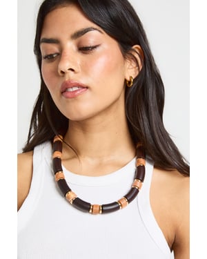 Wooden Beaded Statement Necklace
