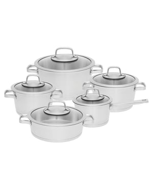 BergHOFF Essentials line kookpannenset 5 delig rvs