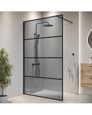 Badplaats Douchewand essos 140 x 200 cm – zwart – inloopdouche 8 mm