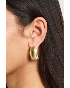 Chunky Ridged Hoop Earrings